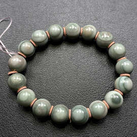 天然阿拉善彩玉手链天眼蓝绿色呼伦贝尔玉玛瑙手串批发包邮转运