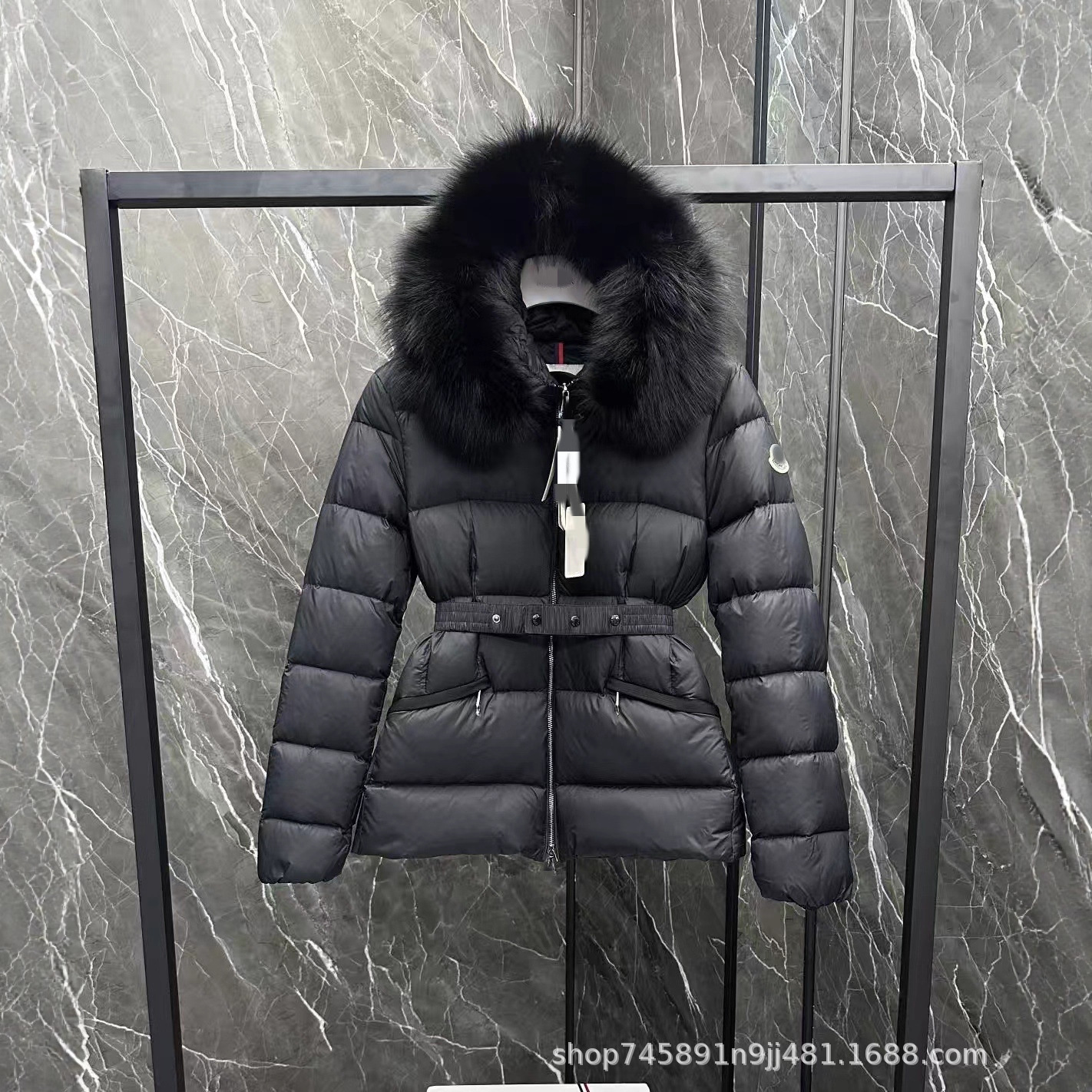 Mengjia Classy 25 Autumn and Winter New Boedic Series Large Fur Collar Short Hooded Mongolian down Jacket for Women
