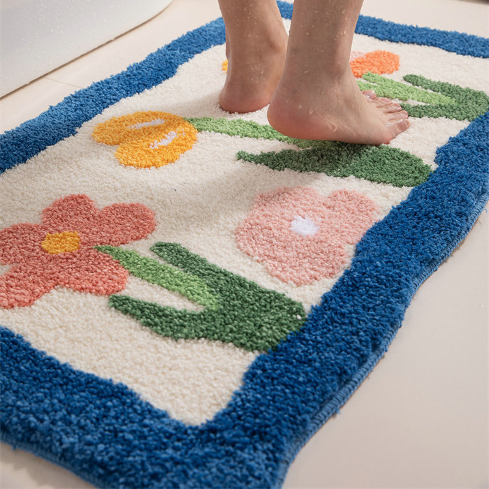 Inodoro esterilla semicircular cuadrilátero pastoral esterilla de baño esterilla de suelo absorción de agua esterilla de piso de uso repetido