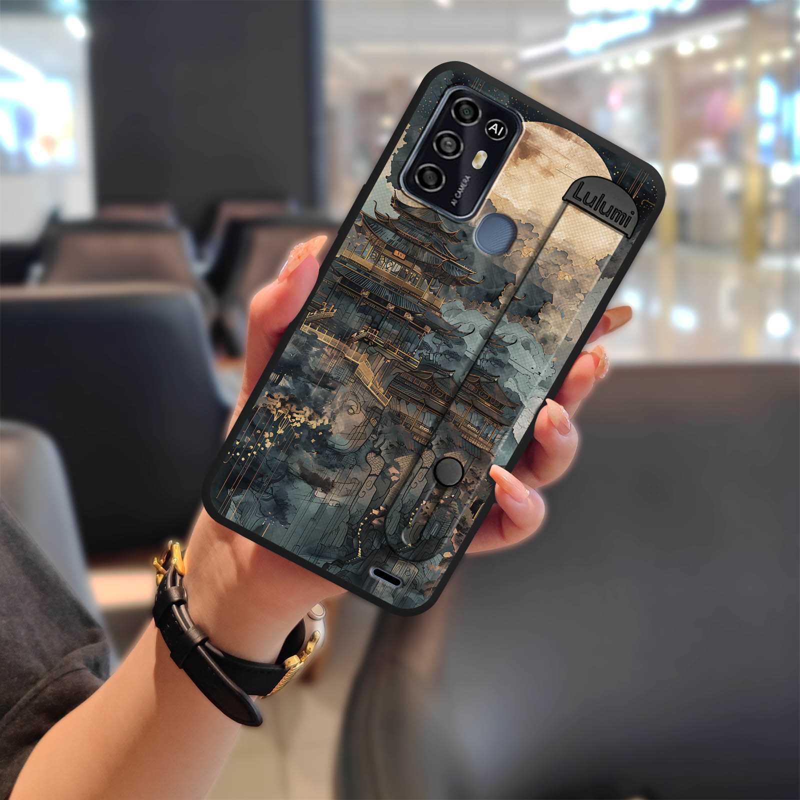 适用中兴手机壳软壳潮流国风创意质感防尘硅胶全包支架情侣液态