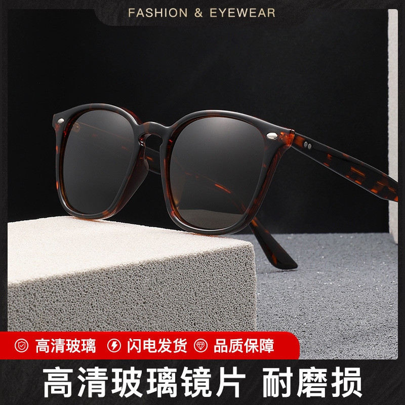 Fashion Sunglasses Polarized Men's Large Frame Sunglasses One-Piece Lens Trendy Women's Foreign Trade Retro Glasses Frame Wholesale