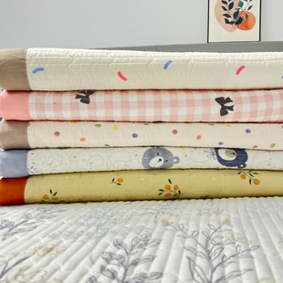 Class A Maternal and Infant Thickened Cotton One-piece Three-piece Set Four Seasons Universal Soft Thick Tatami Non-slip Bed Sheet Bed Cover