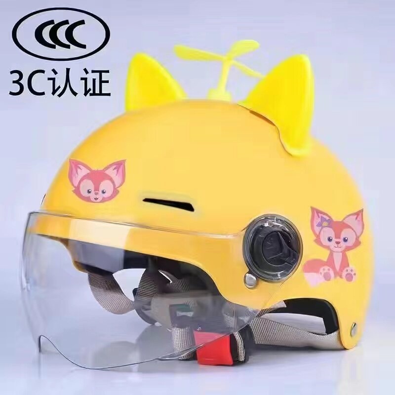 3C National Standard Electric Vehicle Children's Helmet for Boys and Girls, Toddler Summer All-Season Sun Protection Safety Helmet, Cute Motorcycle Half Helmet