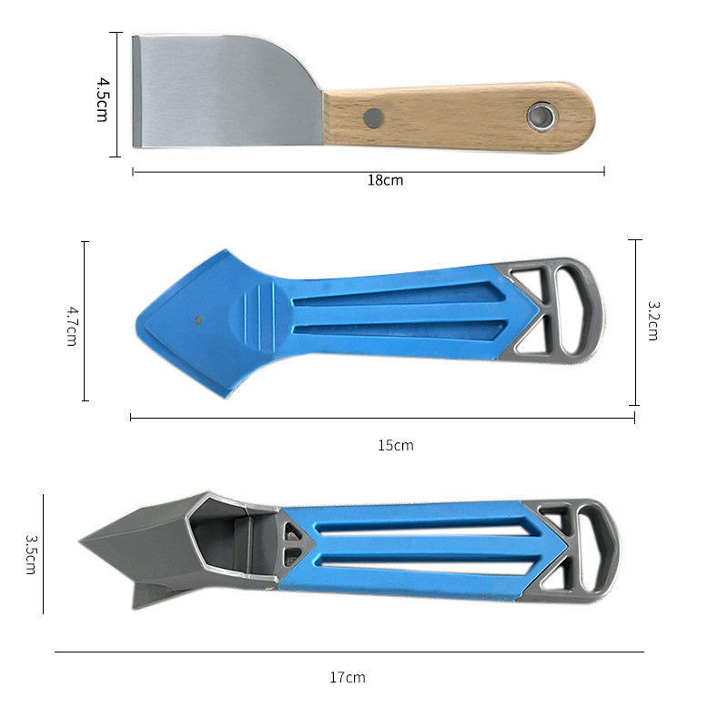 阴角玻璃胶抹铲胶器 角度刮板清除残胶美缝工具多角度跨境三件套A
