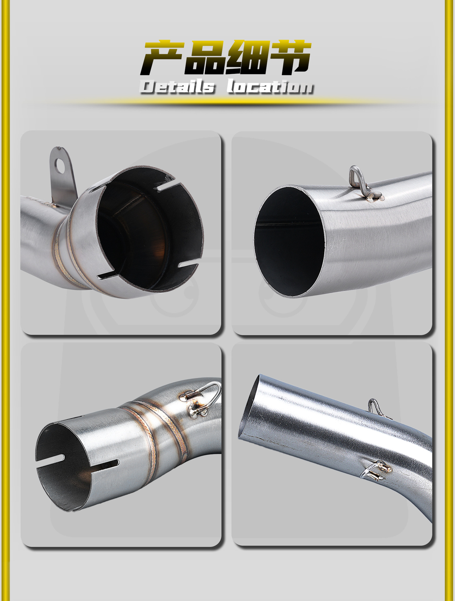 Kawasaki Zx-10R Motorcycle Modified Exhaust Pipe Direct Connection Special Stainless Steel/Titanium Alloy Mid-Section Non-Destructive Installation