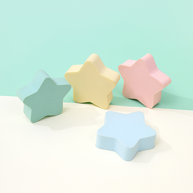 Estrellas personalizadas de forma alienígena huevo maquillaje suave polvo de maquillaje cojín de aire irregular polvo esponja bloque de herramientas de maquillaje