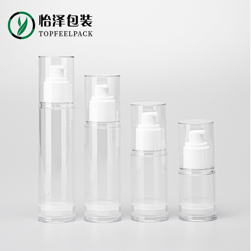 廠家批發透明塑料30ml 真空瓶乳液按壓瓶 精華粉底液隔離霜分裝瓶