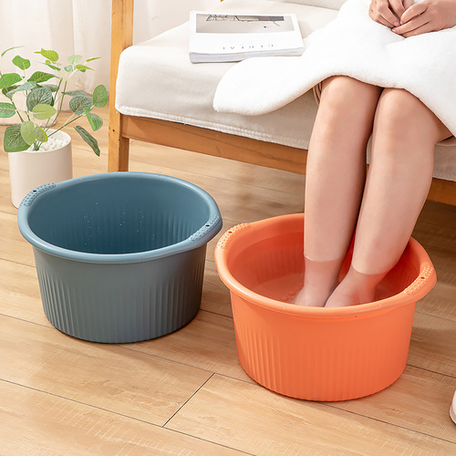Plastic foot bath bucket enlarged and thickened household foot bath bucket portable deepened massage foot bath basin gift logo basin wholesale