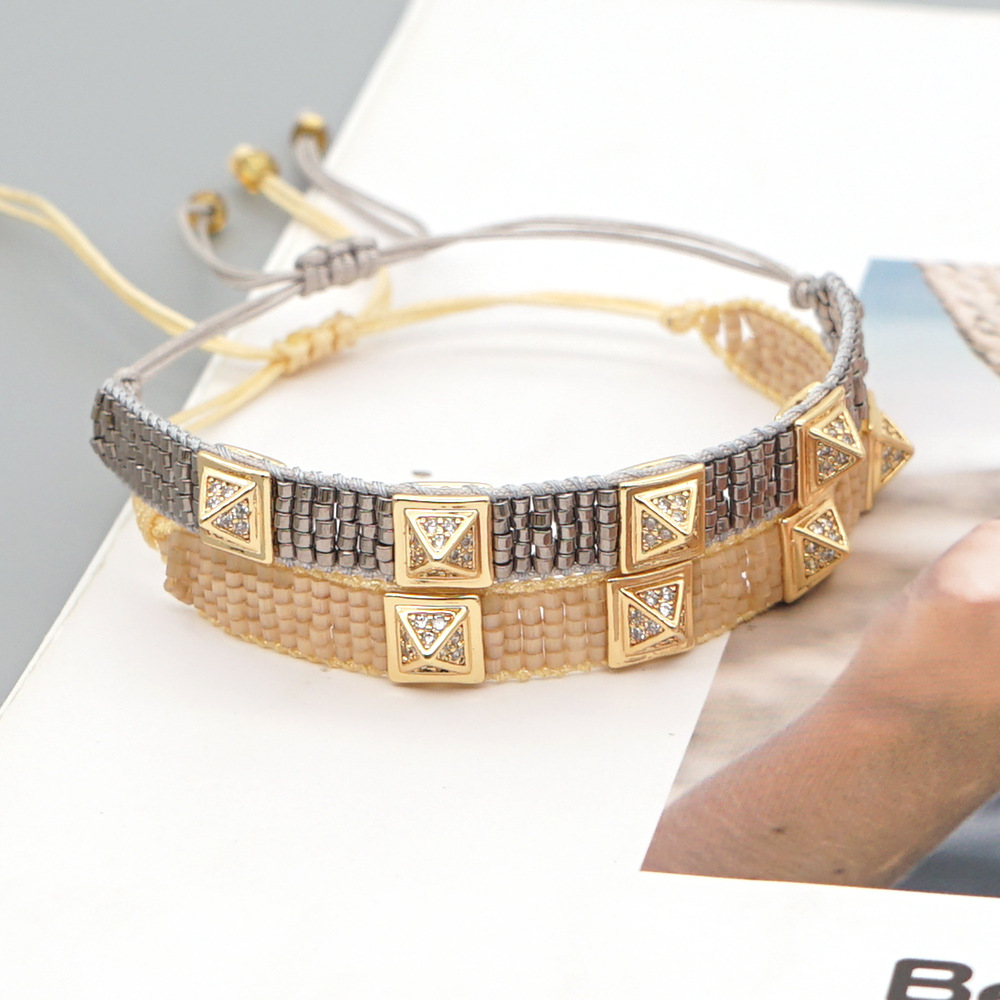 Simple Punk Style Handmade Beaded Miyuki Rice Bead Bracelet display picture 18