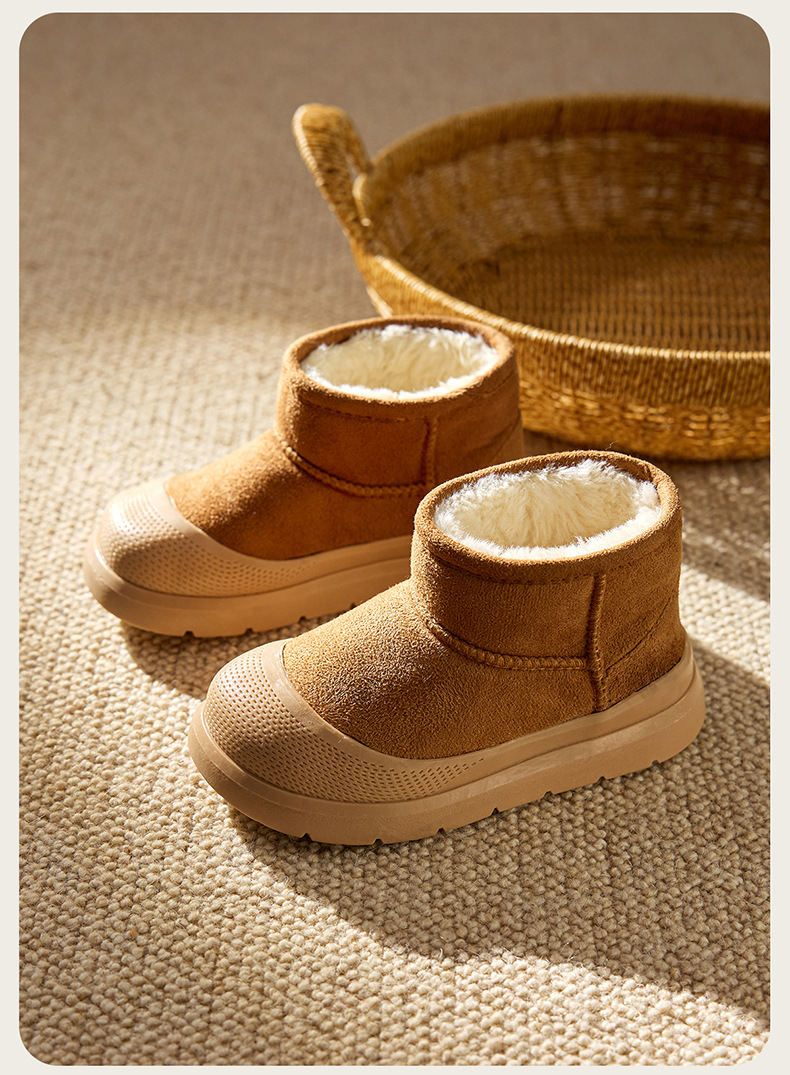 Happy Mary children's winter warm snow boots boys non slip waterproof girls cotton boots outdoor thickened large cotton shoes_viptrois.com