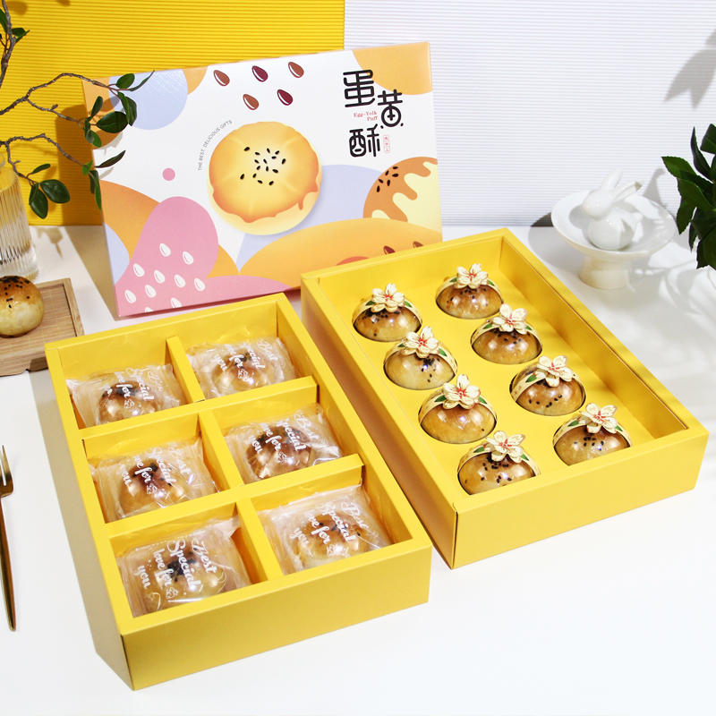 Caja de regalo de huevo, 6 cápsulas, 8 cápsulas, Festival del Medio Otoño dibujado a mano, nuevo regalo comercial, bolsa de mano, caja vacía
