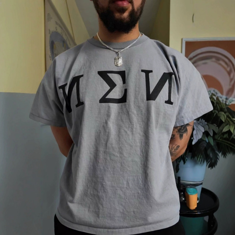 Yeezy Kanye Collaboration with Gosha American Retro Vest with Russian Print Round Neck Unisex Short-Sleeve T-Shirt Yeezy Kanye Collaboration with Gosha American Retro Vest with Russian Print Round Neck Unisex Short-Sleeve T-Shirt