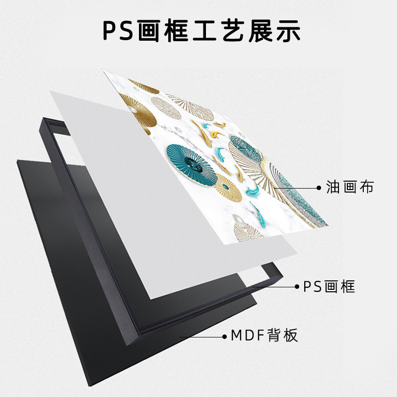 Guangdong fábrica moderno hotel suave decoración pintura triple pasillo restaurante mural sofá Fondo pared sala de estar pintura decorativa