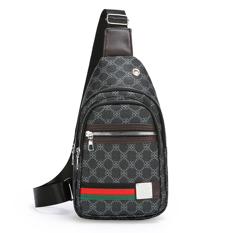 Hombres nueva personalidad impresa mochila de viaje de negocios moda mochila PU lujosa textura multicapa bolso de pecho