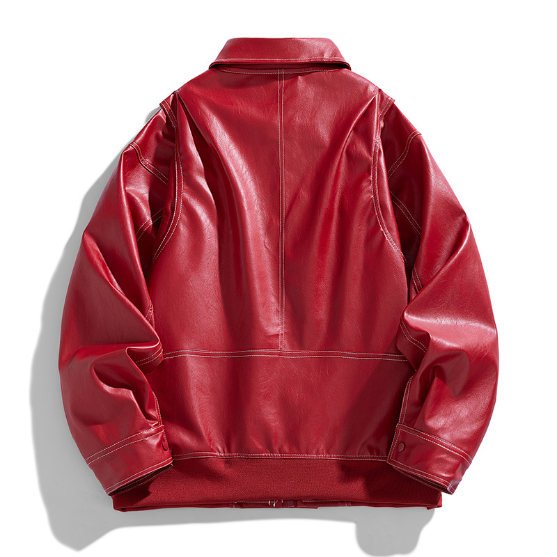 2024 otoño nuevo estilo americano vintage chaqueta de cuero chaqueta de pareja para hombres Meirard chaqueta casual chaqueta chaqueta superior