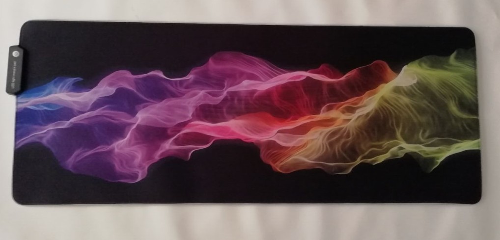 Mengtian gran LED luminoso teclado pad RGB ratón negro borde bloqueo juego espesado colorido Luz