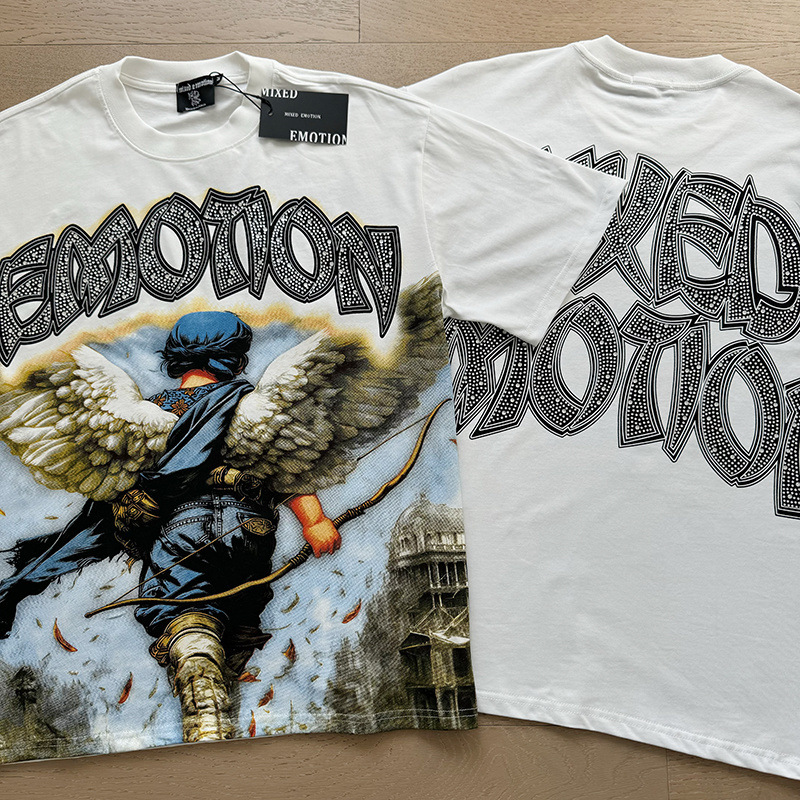 Tarjeta de marca de moda americana impresión de diamante caliente pareja de moda adolescente de verano chaqueta de manga corta camiseta