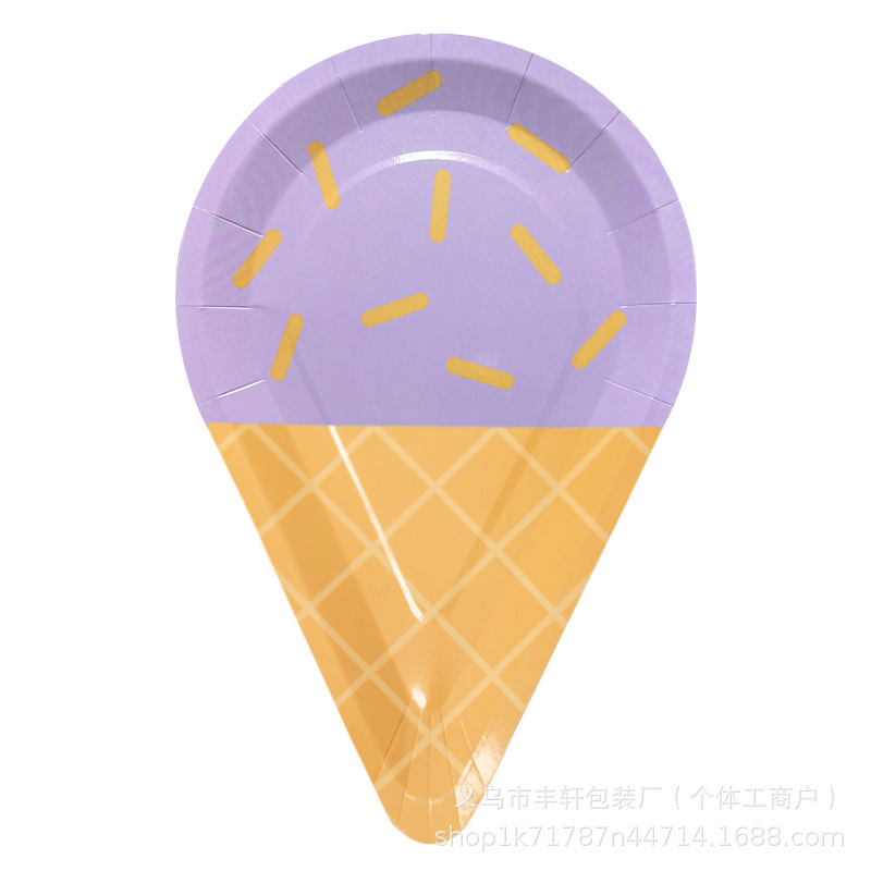 Niceparty 10 bandejas de papel en forma de helado bandejas de fiesta de cumpleaños desechables platos