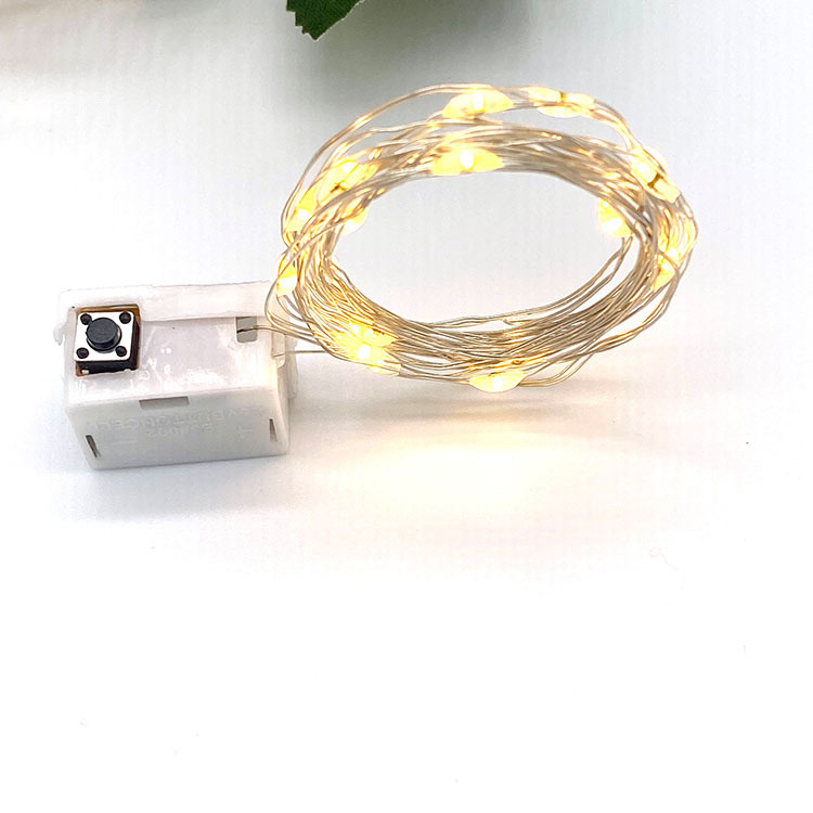 Caja de regalo LED ramo de pastel decoración de lámparas de colores AG13 batería de lámparas de cuerda pequeña caja blanca tres cadenas de lámparas de ajuste