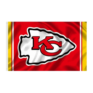 NFL 俱乐部旗KC堪萨斯城酋长橄榄球队旗球迷旗帜3*5FT100D涤纶布