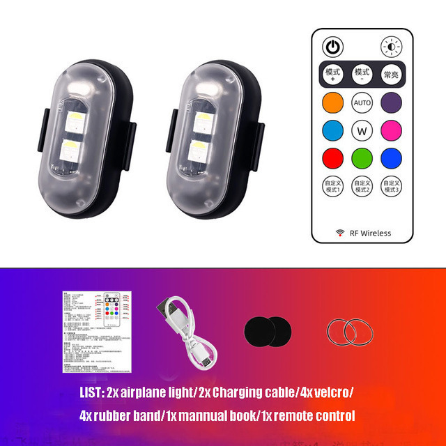 Cross-Border Wireless Remote Control Aircraft Lights, Cars and Motorcycles, Colorful Flashing Warning Lights, Drone Pilot Lights, Charging
