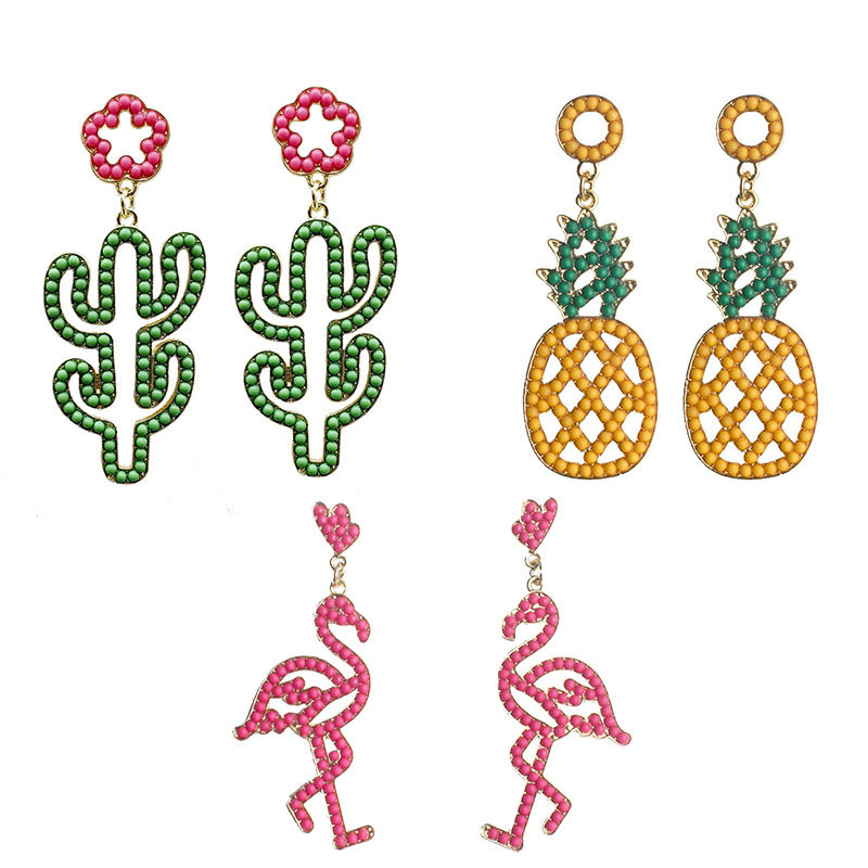 Fashion Fruit Beaded Alloy Plating Women's Drop Earrings 1 Pair display picture 1