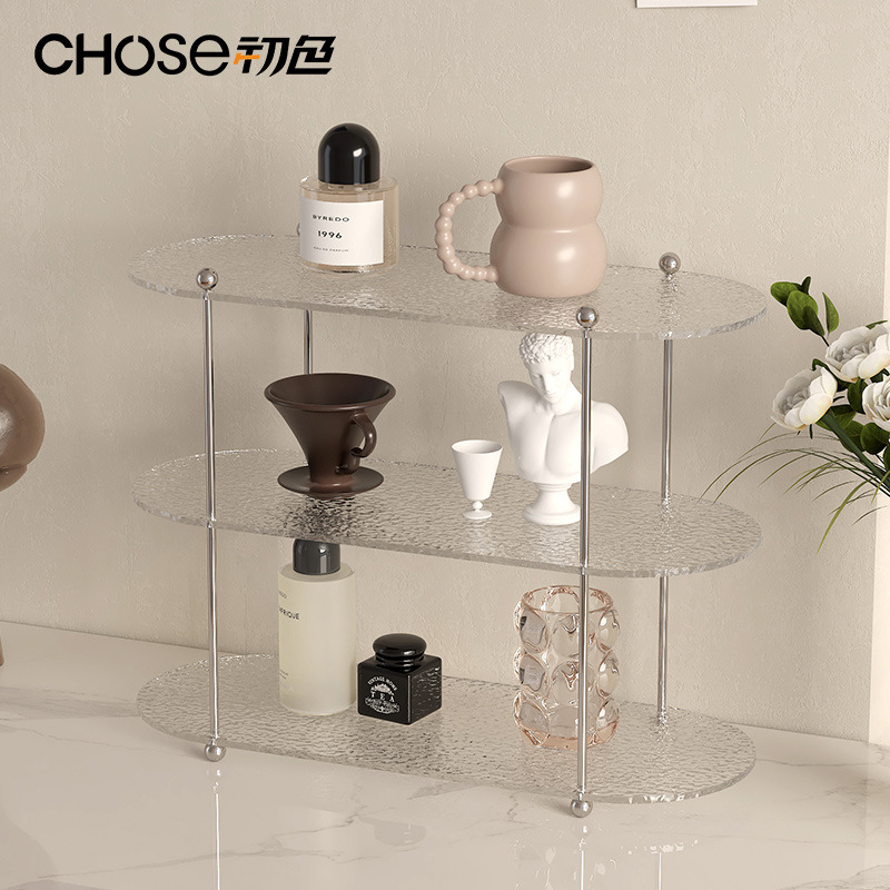 Estante de acrílico de estilo nórdico original, sala de estar para el hogar, decoración de varios pisos, estante de almacenamiento de escritorio decorativo, nuevo
