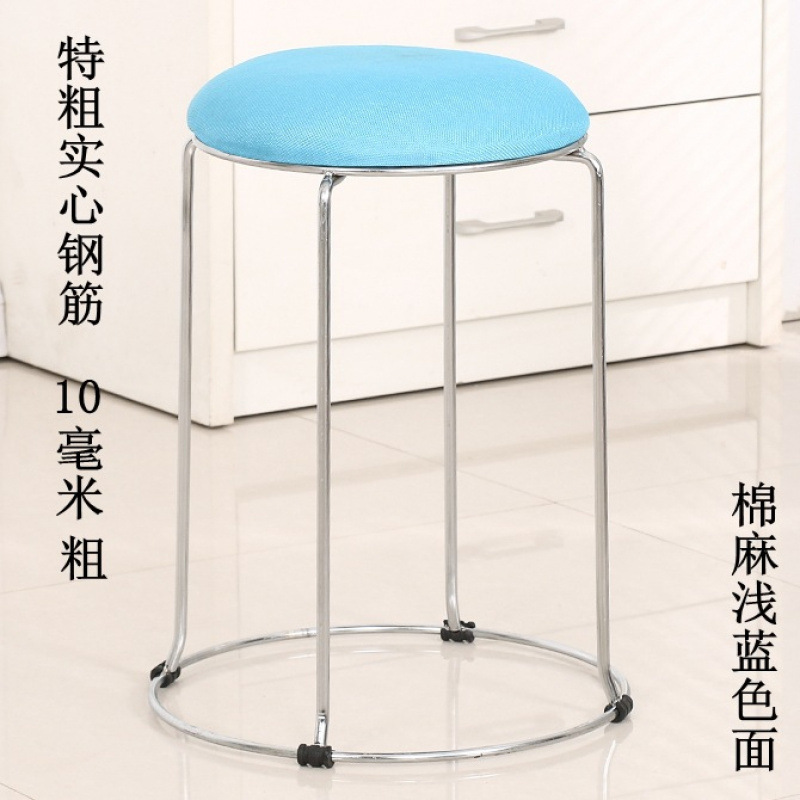 Taburetes redondos de madera sólida taburetes de acero inoxidable taburetes caseros apilables taburetes de hierro forjado dormitorio taburetes de comedor para adultos