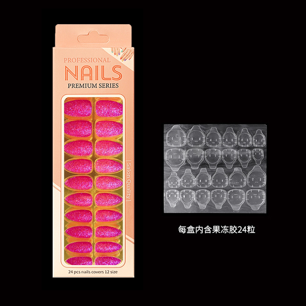 Uñas postizas largas europeas y americanas, uñas postizas puntiagudas largas, pegatinas de uñas con diseño de pico de águila, en caja, con brillo mate.
