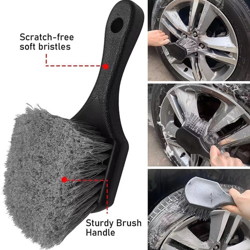 Long-haired brush, hard rubber tire brush, nylon brush tire car beauty tool, cleaning car floor mat brush