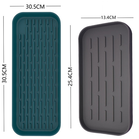 다크 그린 큰 배수 판 + 회색 작은 배수 판 세트