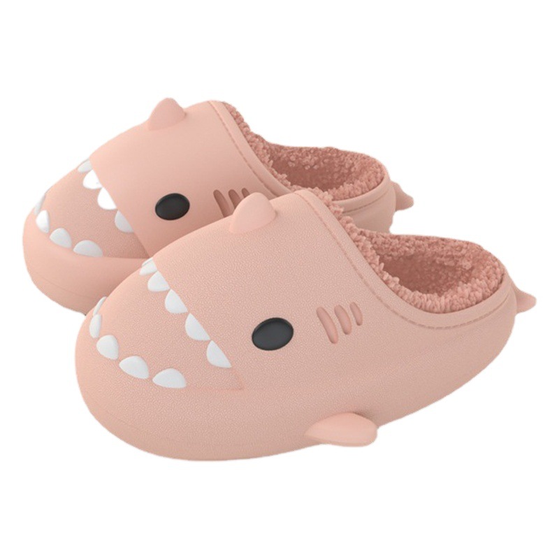 Pantuflas EVA para Padres e Hijos, Pantuflas de Invierno con Suela Suave, Pantuflas de Algodón con Dibujos Animados para Parejas, Pantuflas de Tiburón para Mujer, Impermeables, con Suela Gruesa, Pantuflas de Felpa para Hombre