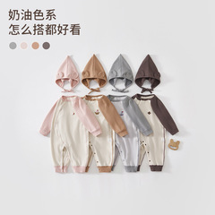 棉氨新品-婴儿连体衣ins风居家睡衣哈衣春秋舒适连体衣婴儿a类