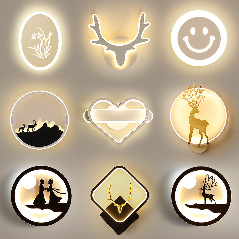 Wall Lamp Bedroom Living Room Background Wall Lamps Modern Simple Light Luxury Minimalist Creative Stairs Aisle Wall Bedside Lamp