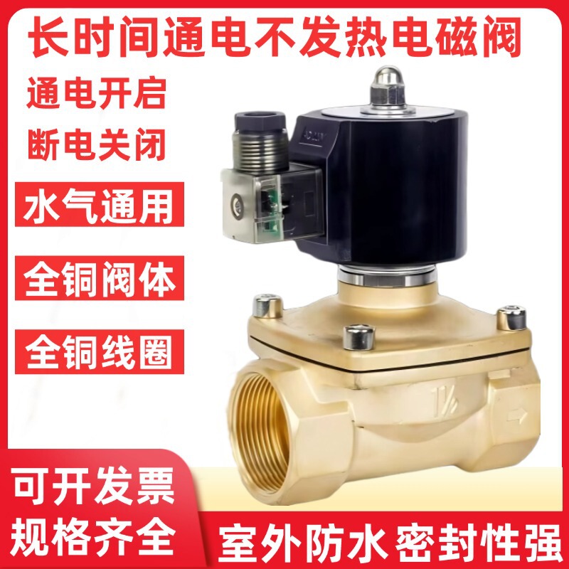 All-Copper Non-Heating Solenoid Valve Water Valve Outdoor Normally Closed Air Valve Control Switch Valve 220V24