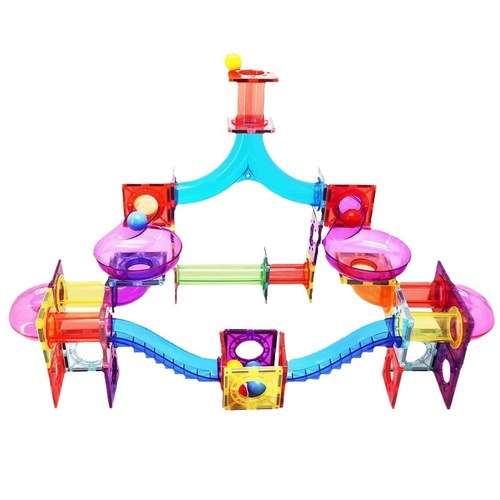 Export 7.5 cm colored window track block pipeline ball magnetic magnetic tiles strong magnetic children's intelligence assembly toy