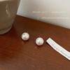 Brand retro accessory from pearl, universal classic earrings, silver 925 sample, Japanese and Korean, wholesale