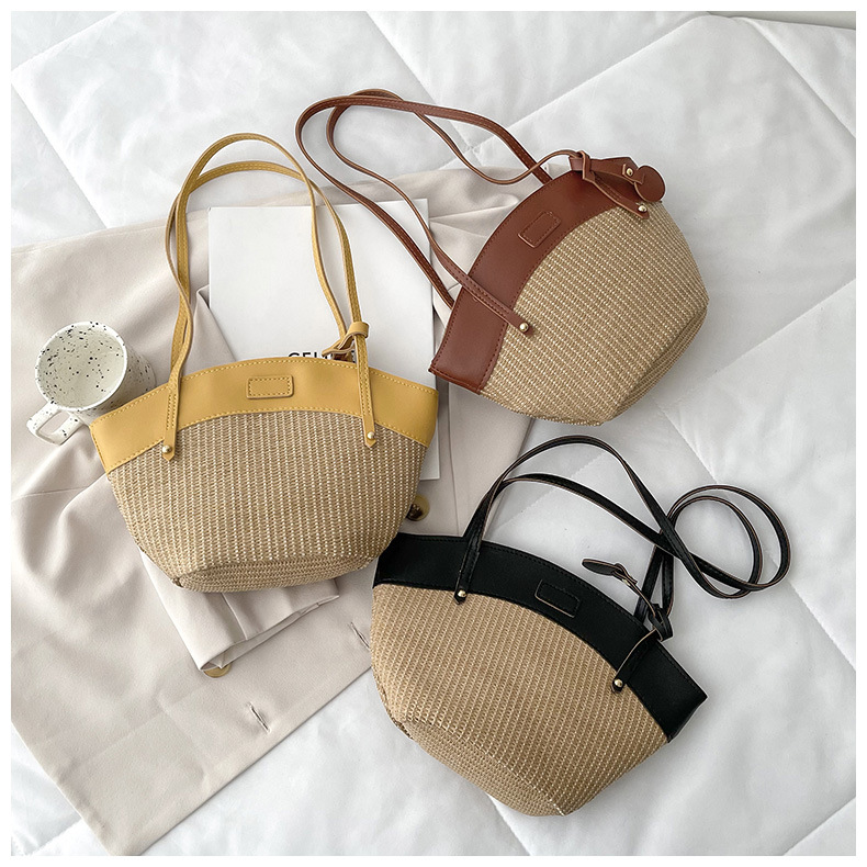Korean casual fashion straw woven portable handbagspicture14