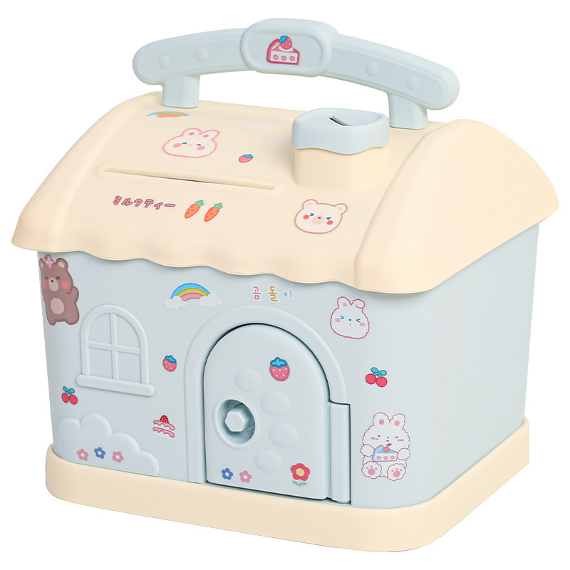 La caja de ahorro de la casa pequeña en 2022 nuevo solo puede entrar y salir de la caja de ahorro de la red con cerradura lindo para hombres y mujeres