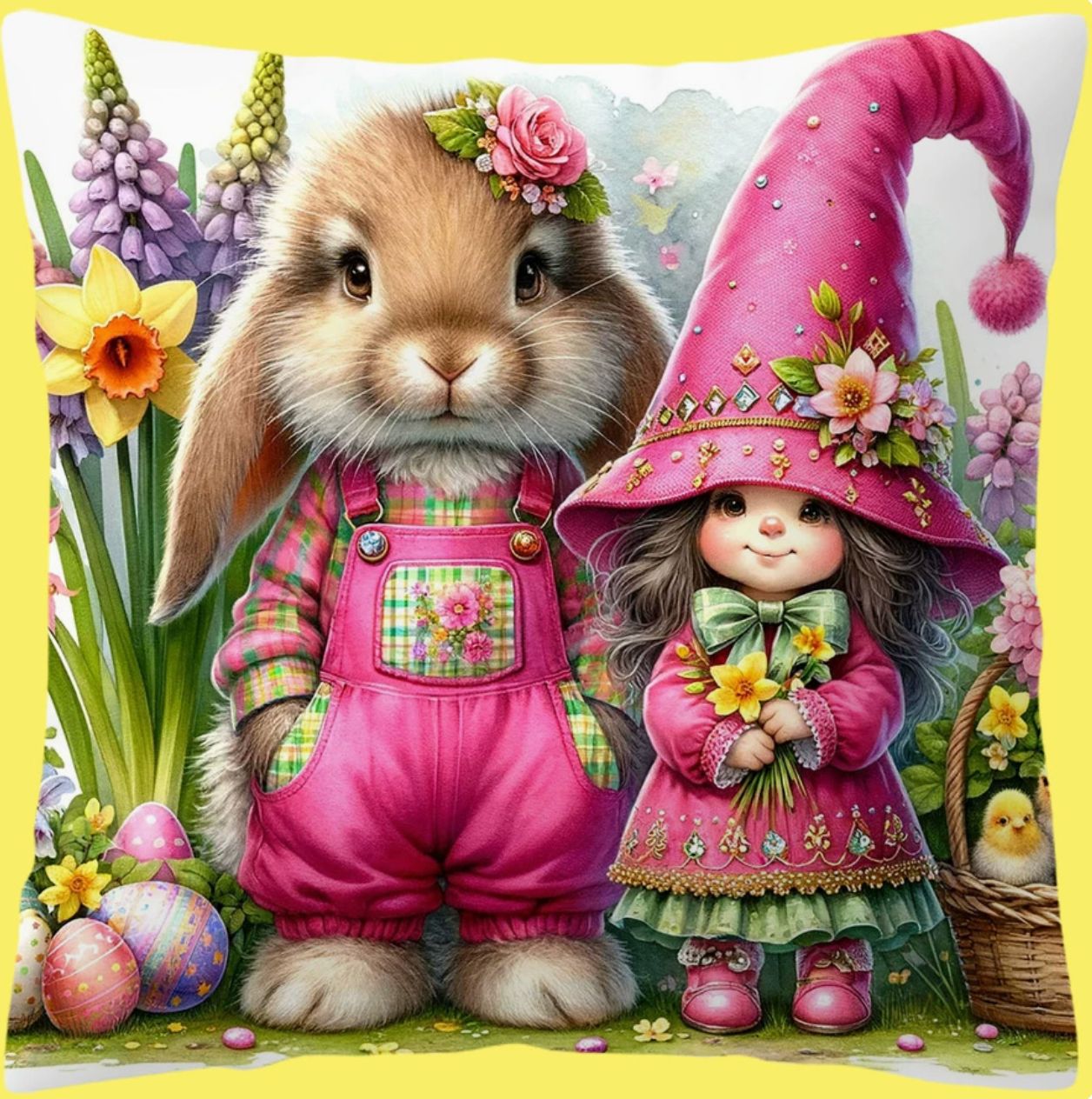 Huevo de Pascua Camión Impresión Funda de almohada Conejo transfronterizo Decoración de vacaciones Hogar Sofá Funda de almohada Funda de cojín