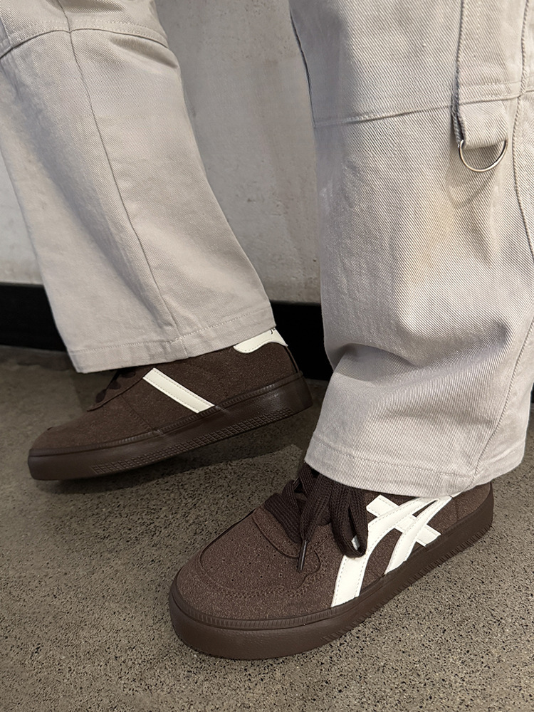 Szxsuk Maillard Thick-Soled Retro German Training Shoes Men's Hong Kong Style Trendyy Versatile Student Casual Sneakers Men's Trendy Shoes