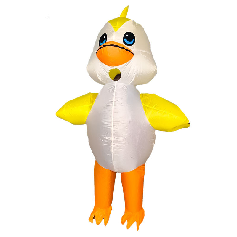 Nuevos cos transfronterizos juegan ropa inflable de gato negro lindo perro amarillo muñeca inflable creativa divertida ropa inflable de dibujos animados