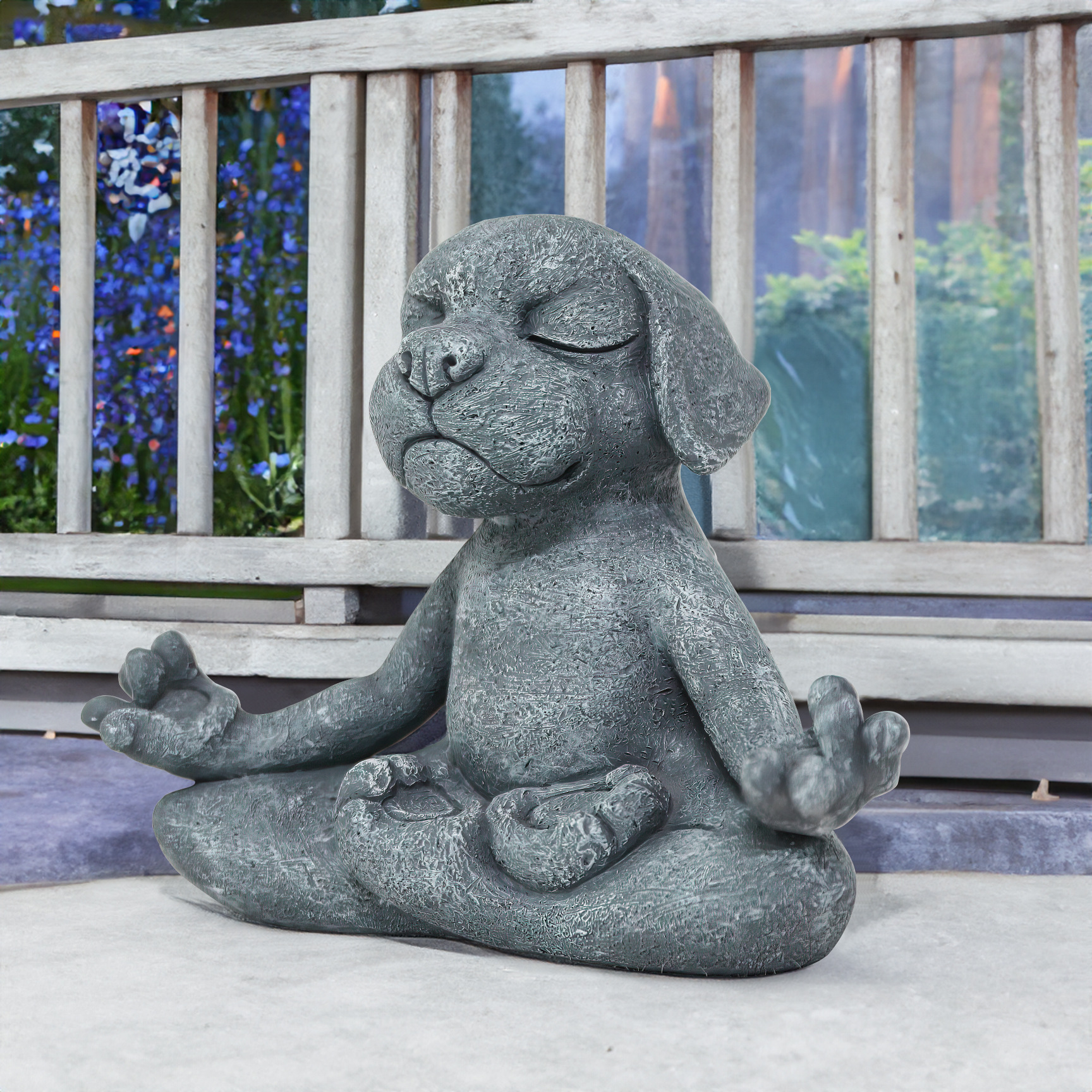  New Products Meditation Dog Ornaments Zen Yoga Resin Animal Sculpture Home Courtyard Garden Decorations