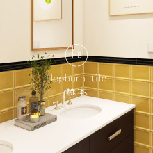 姜黄色面包砖法式复古卫生间瓷砖浴室巧克力小砖吧台方砖厨房墙砖