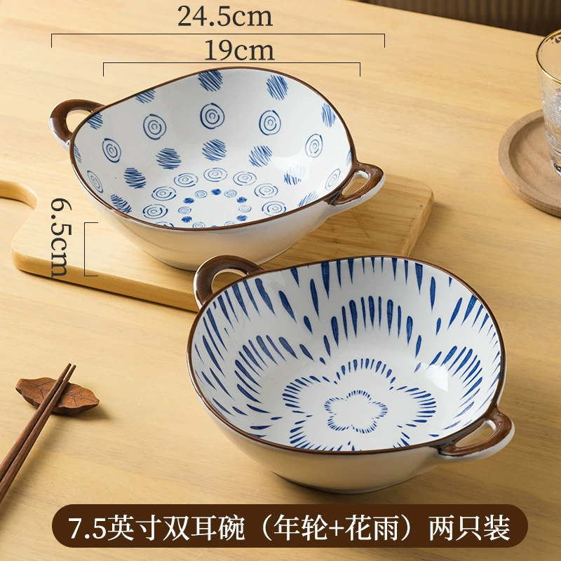 Japanese big soup bowl, ceramic tableware, high-quality style