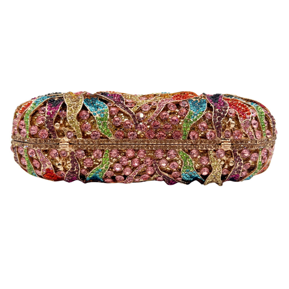 Bolsa de embrague europea y americana bolsa de fiesta hueco crisantemo con diamantes bolsa de fiesta floral bolsa de mano nueva