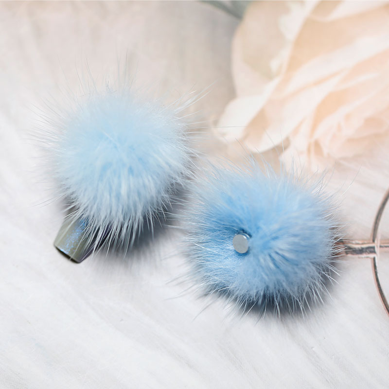 Imán desmontable Bola de Pelo uñas joyería Internet celebridad nuevo invierno visón terciopelo linda chica corazón decorativo hebilla magnética