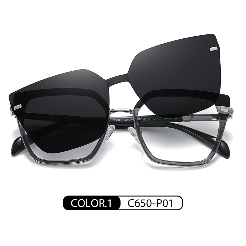 Miopía de moda conjunto magnético especial gafas de Europa y América gafas marco femenino CG3201 interruptor magnético gafas de sol polarizadas en cualquier momento