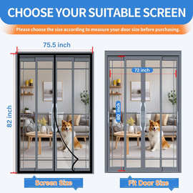 门帘透视防蚊纱帘磁条便捷开关板魔术贴固定边框广东台山源头工厂