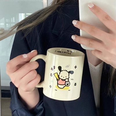 卡通庆祝帕恰小狗马克杯子ins风高颜值可爱陶瓷杯生日礼物送女生